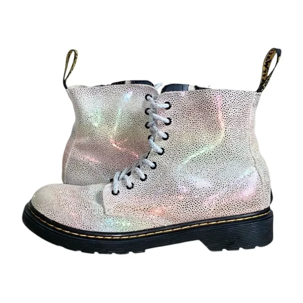 Dr. Martens 1460 PASCAL J Iridescent Kidray Suede Foil Leather Combat Boots